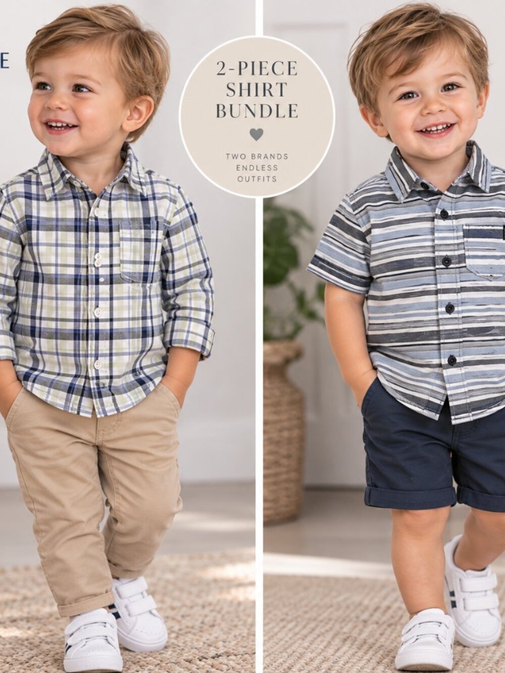 Gymboree DKNY Boys 2T 24M Shirt Bundle Plaid Striped Button Down Tops